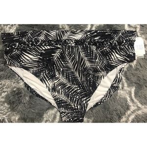 NEW! Time and Tru Women's Black Plus-Size High-Waist Bikini Swimsuit Bottom 3X